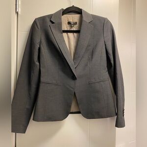 Ann Taylor grey wool blazer suit jacket size 0P